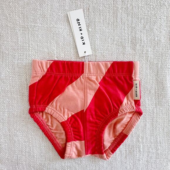 NWT Kid & Kind Pink Striped Organic Cotton Bloomer Shorts 6-12mo - Picture 1 of 4